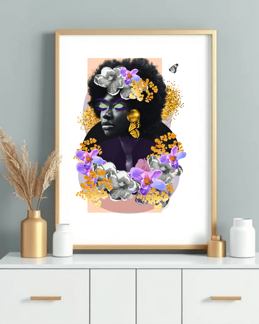 Inner Bloom Afro Art Print - Brummy Artist UK