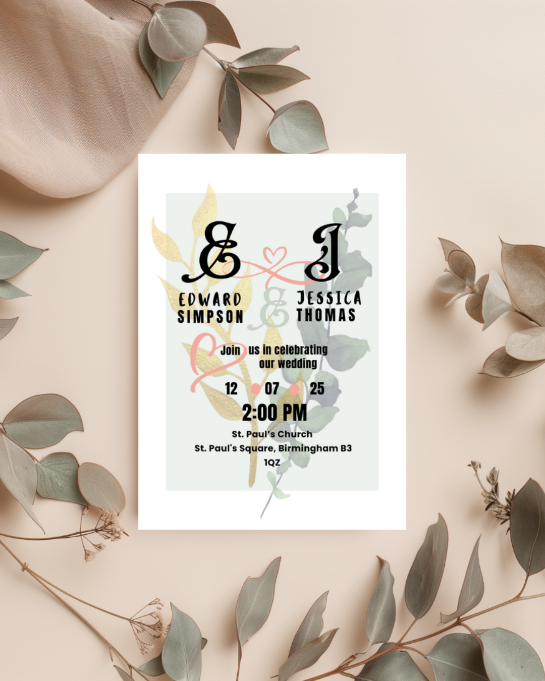 Editable Wedding Invitation Suite | Canva Template Bundle (Save the Date, Invite, RSVP, Details)