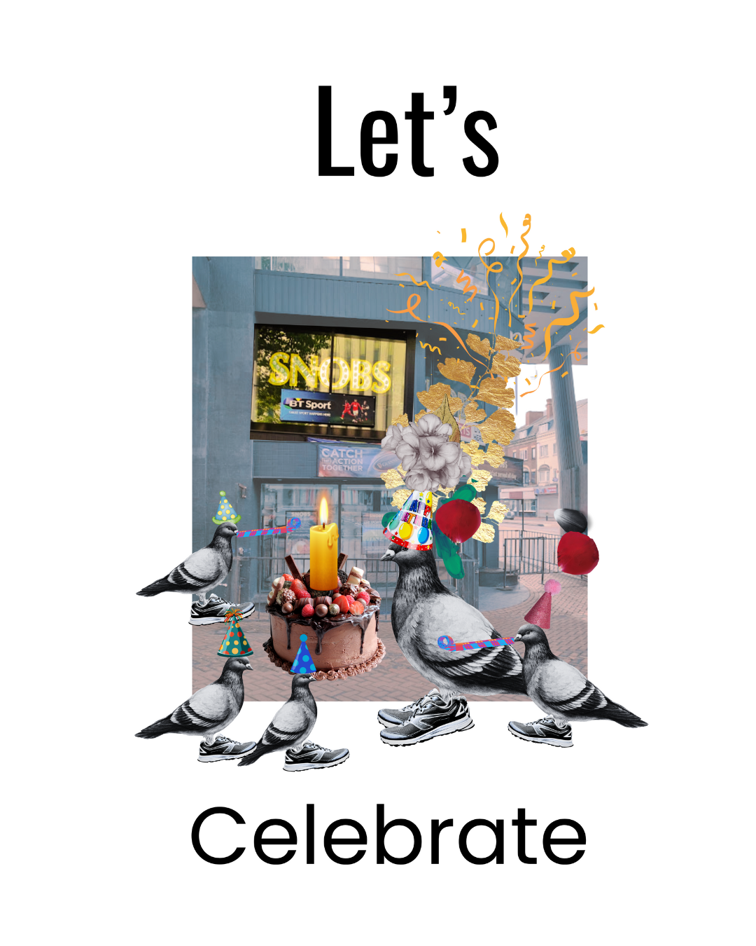 SNOBS Nightclub – Party Hats Greeting card