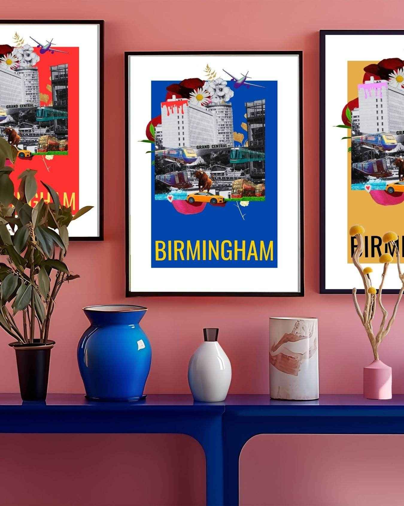 “Town” – Blue Edition art print - Brummy Artist UK