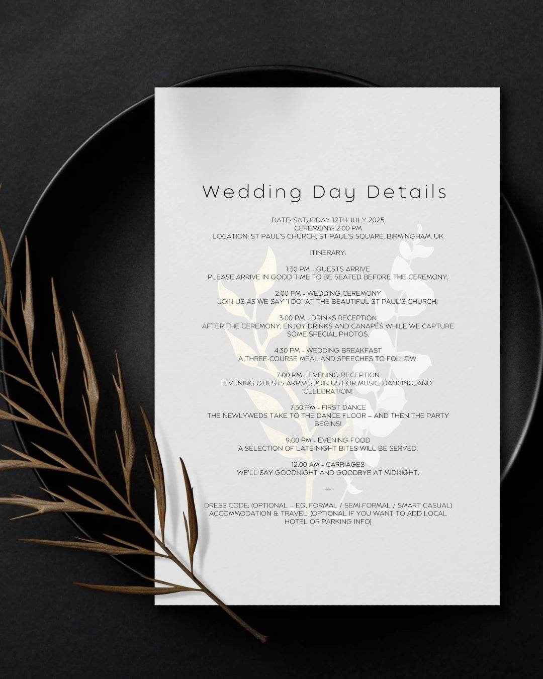 Editable Wedding Invitation Suite | Canva Template Bundle (Save the Date, Invite, RSVP, Details) - Brummy Artist UK