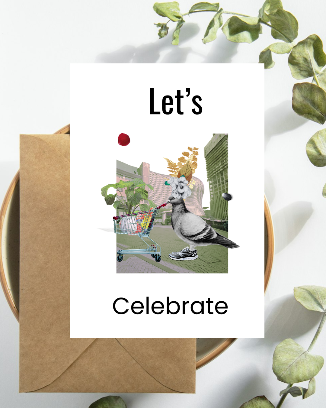Bullring Selfridges – Floral Crown & Trolley Greeting card