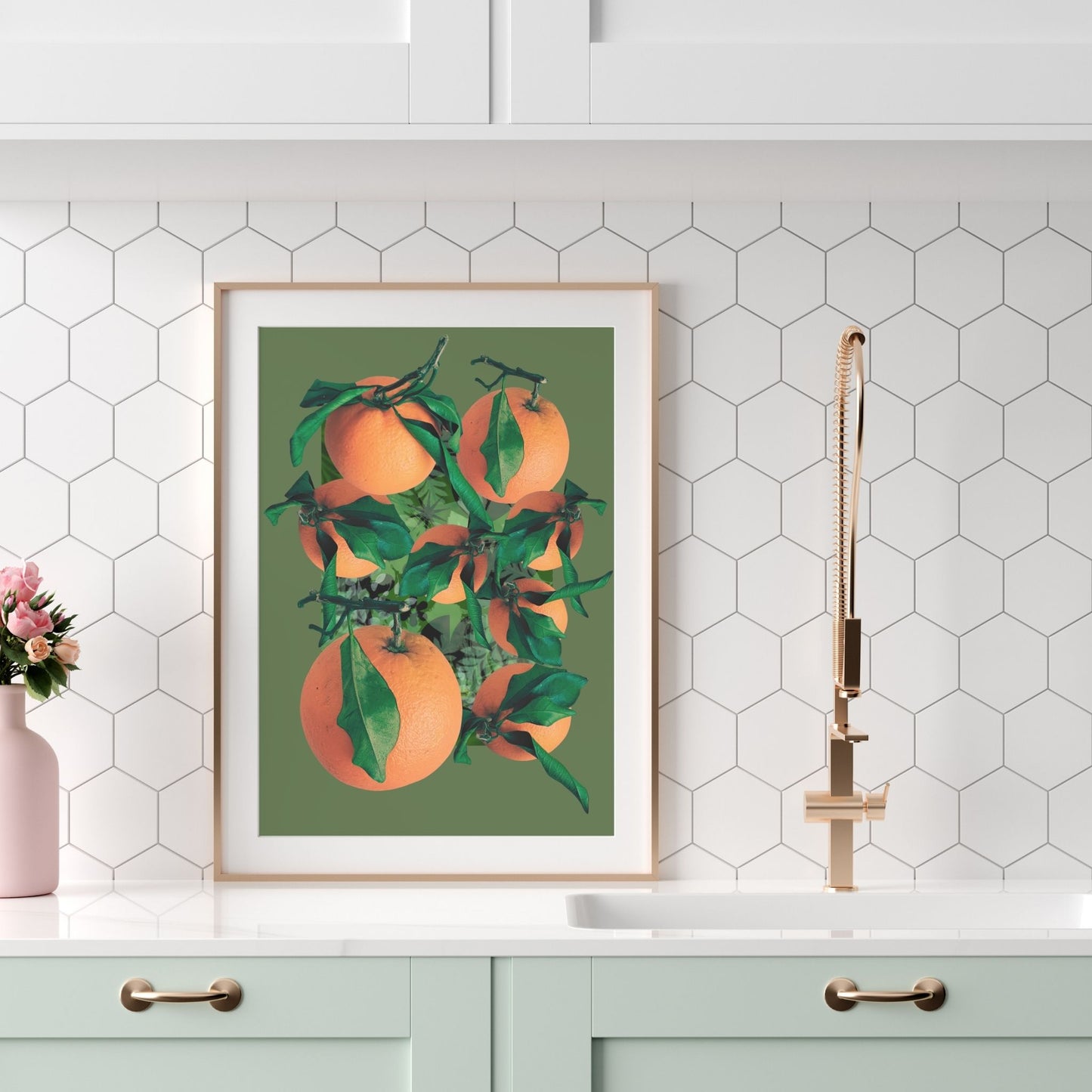 Suspended Yield - Oranges (in Green) limited edition fine art print