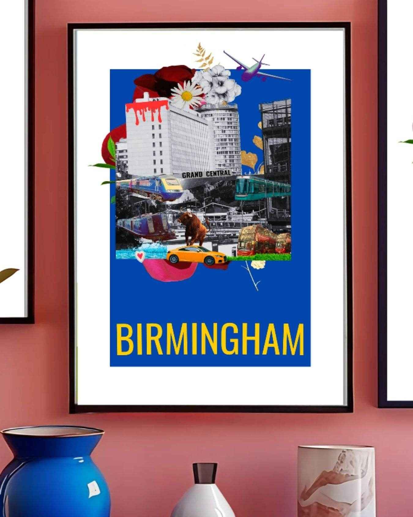 “Town” – Blue Edition art print - Brummy Artist UK