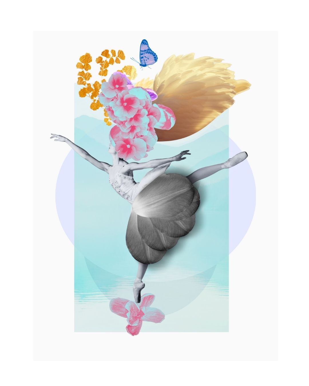 Swan Lake & Flowers Arabesque ballet artwork