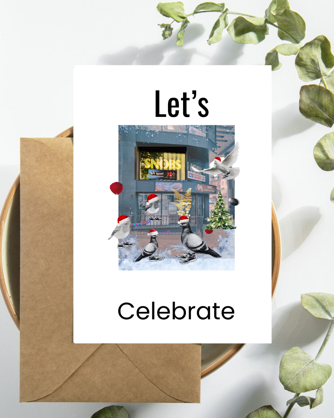 SNOBS Nightclub – Christmas Hats Greeting card