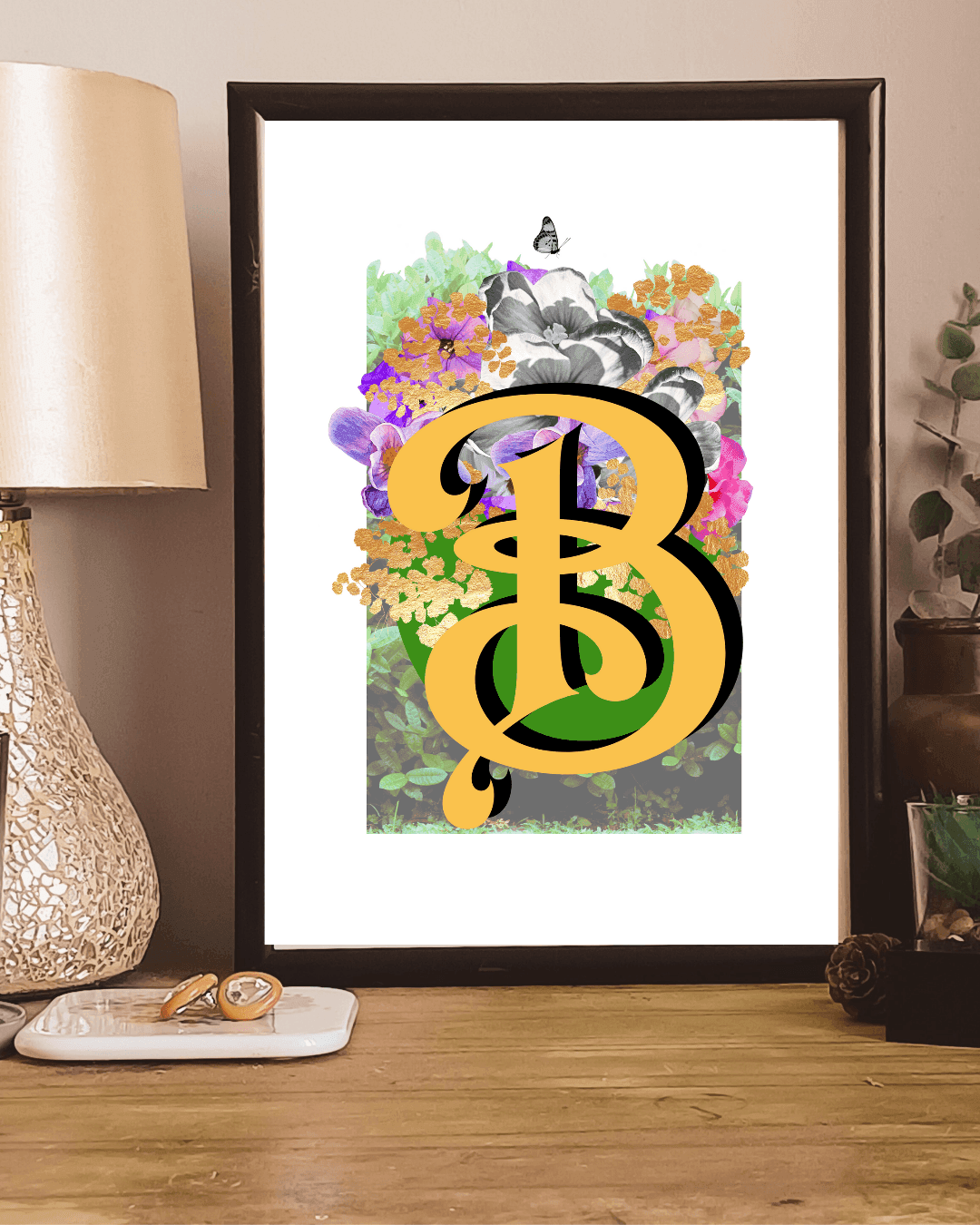Monogram Letter Art Prints A-Z | Open Edition - Brummy Artist UK