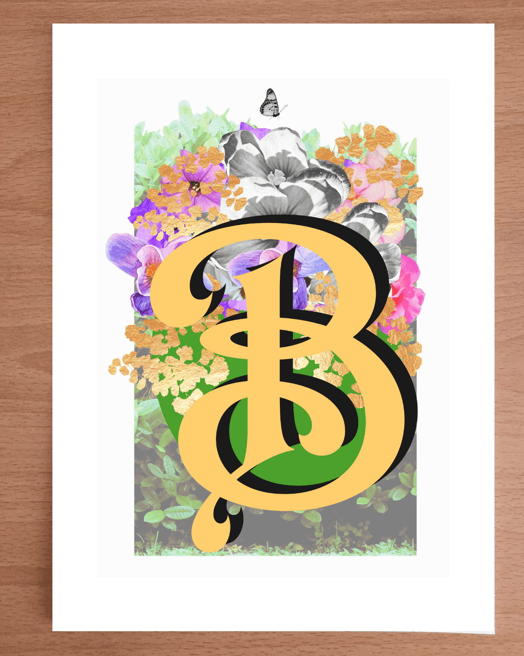 Monogram Letter Art Prints A-Z | Open Edition - Brummy Artist UK