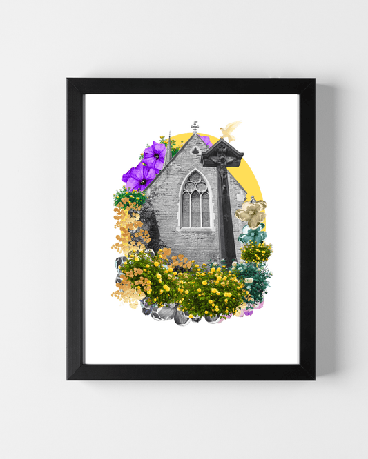 All Saints Wait - Moseley Bus Stop Collage Art Print