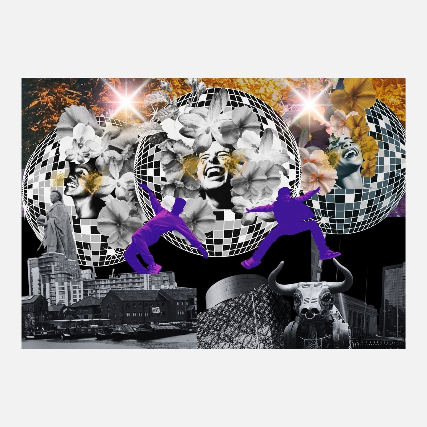 Dancing All LIGHT BRUM (Noir Version) Collage — A4 Limited Edition (25)