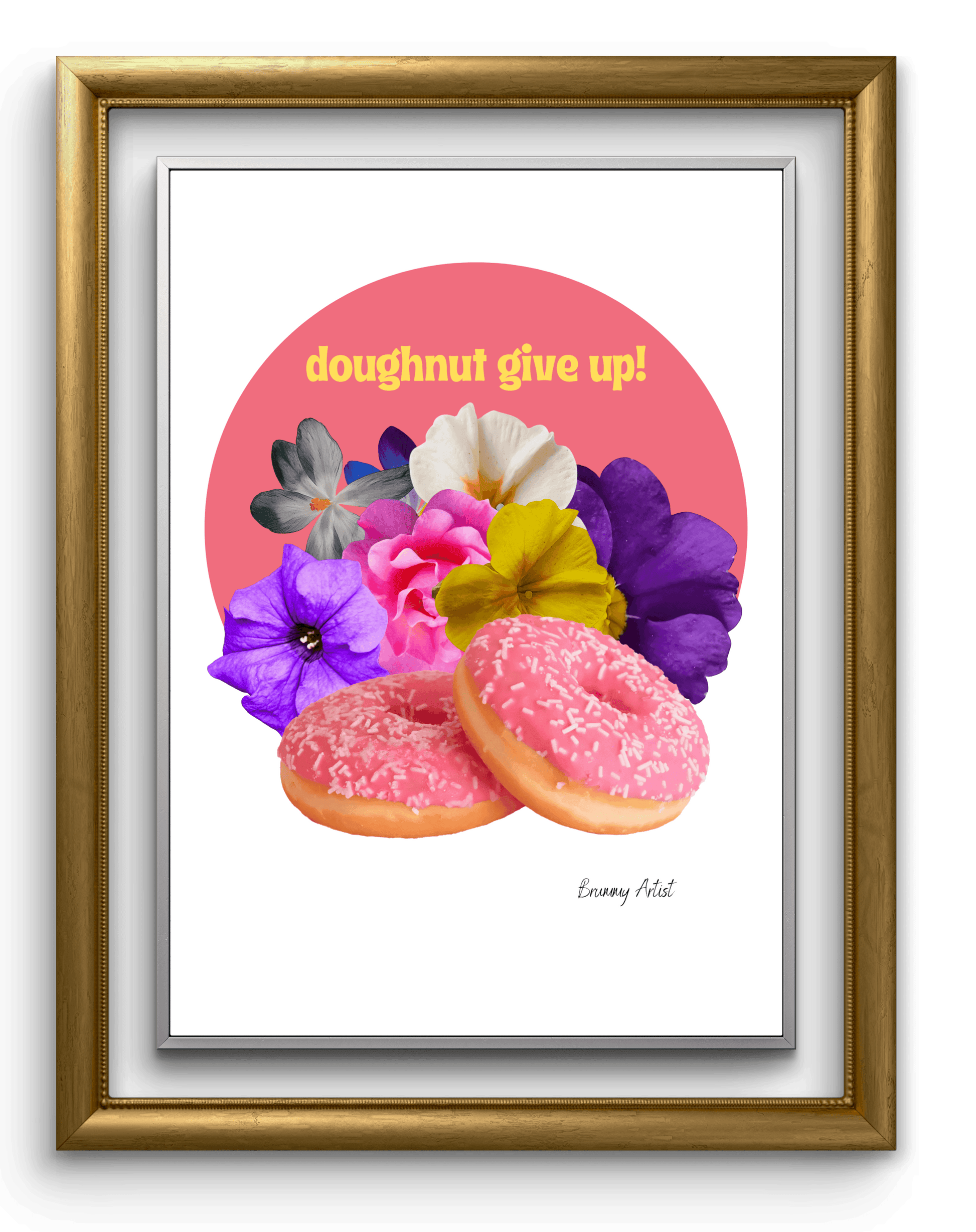 "doughnut give up!" collage giclee print - The Brummy Artist UK