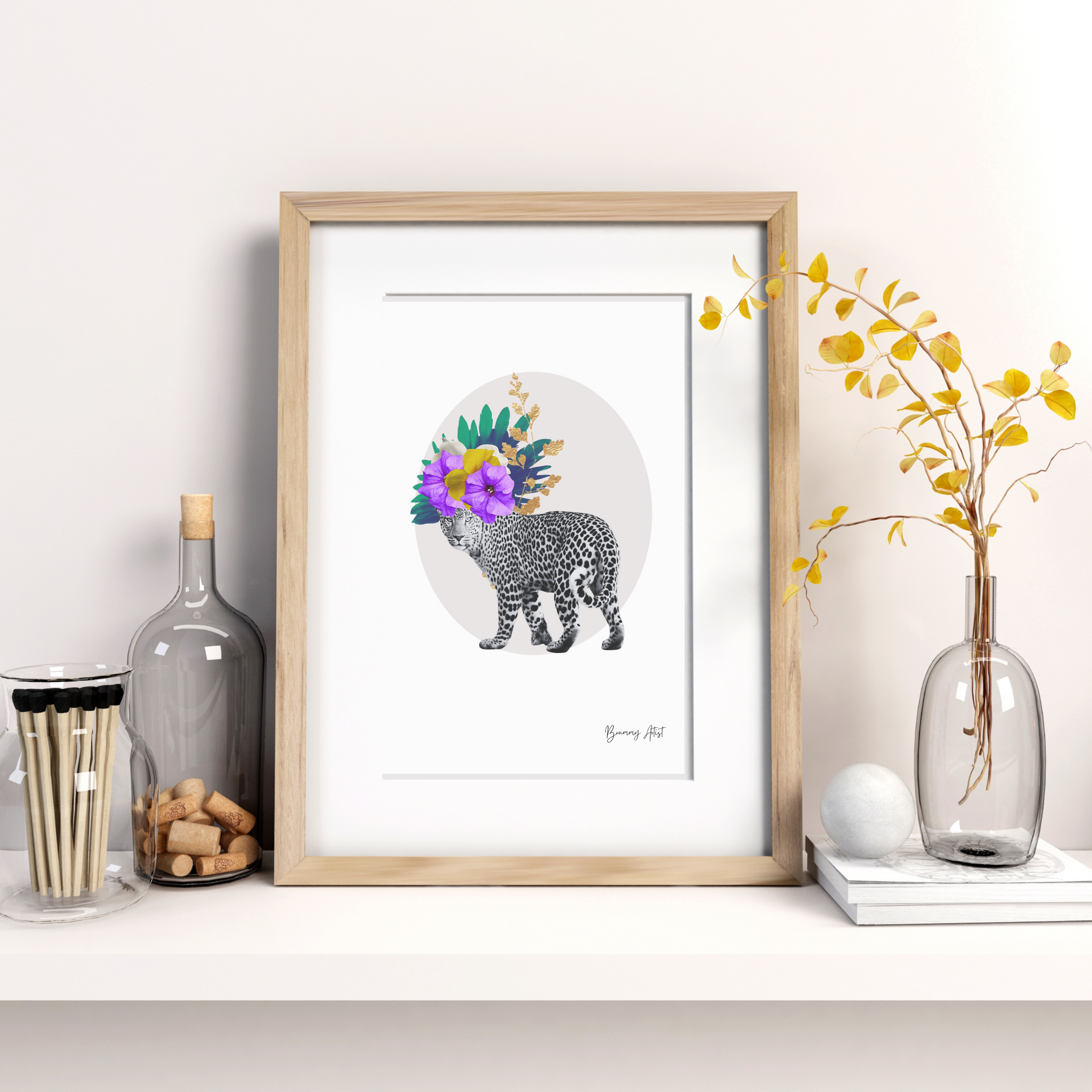 The Leopard animal art print - Brummy Artist UK