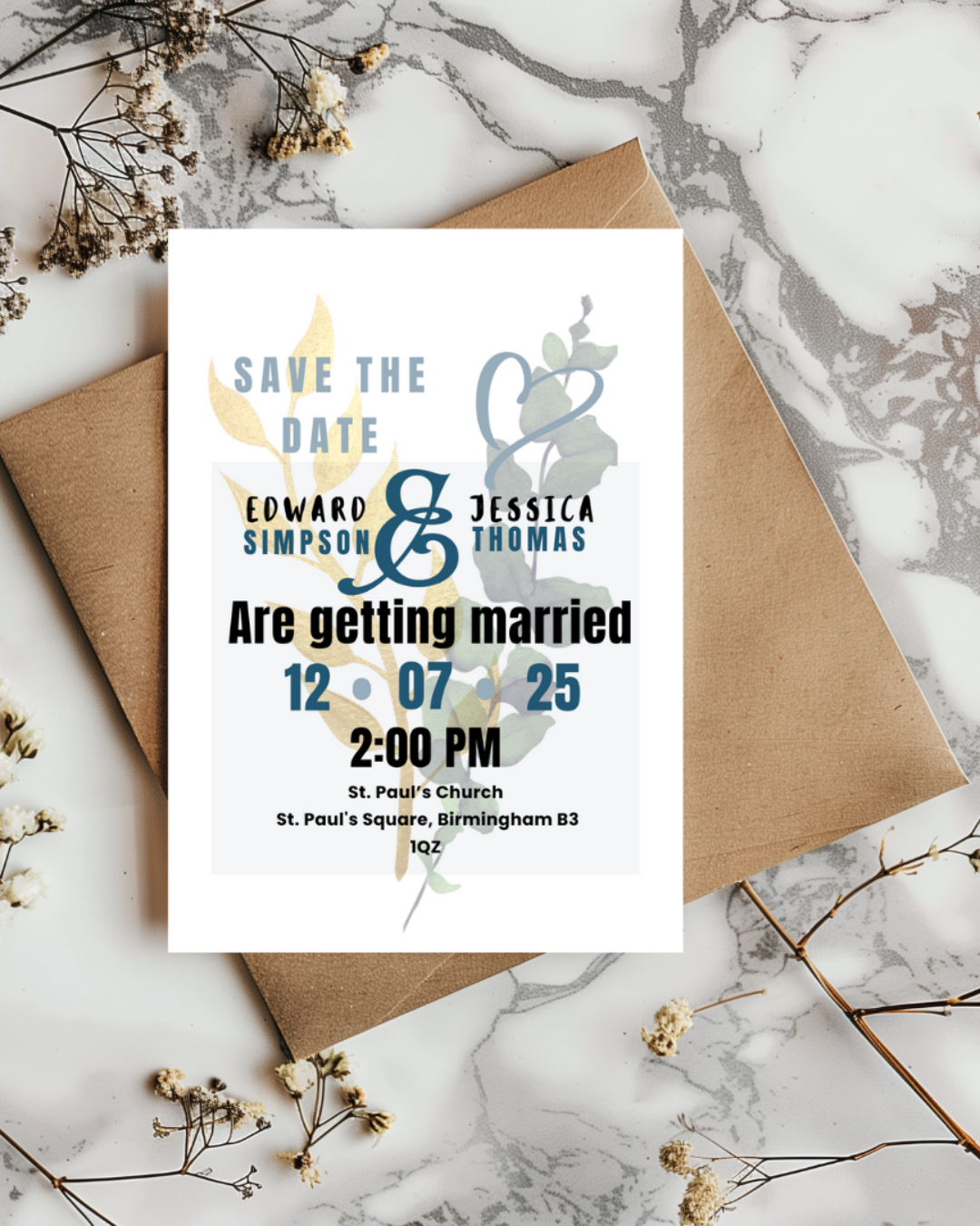 Editable Wedding Invitation Suite | Canva Template Bundle (Save the Date, Invite, RSVP, Details)