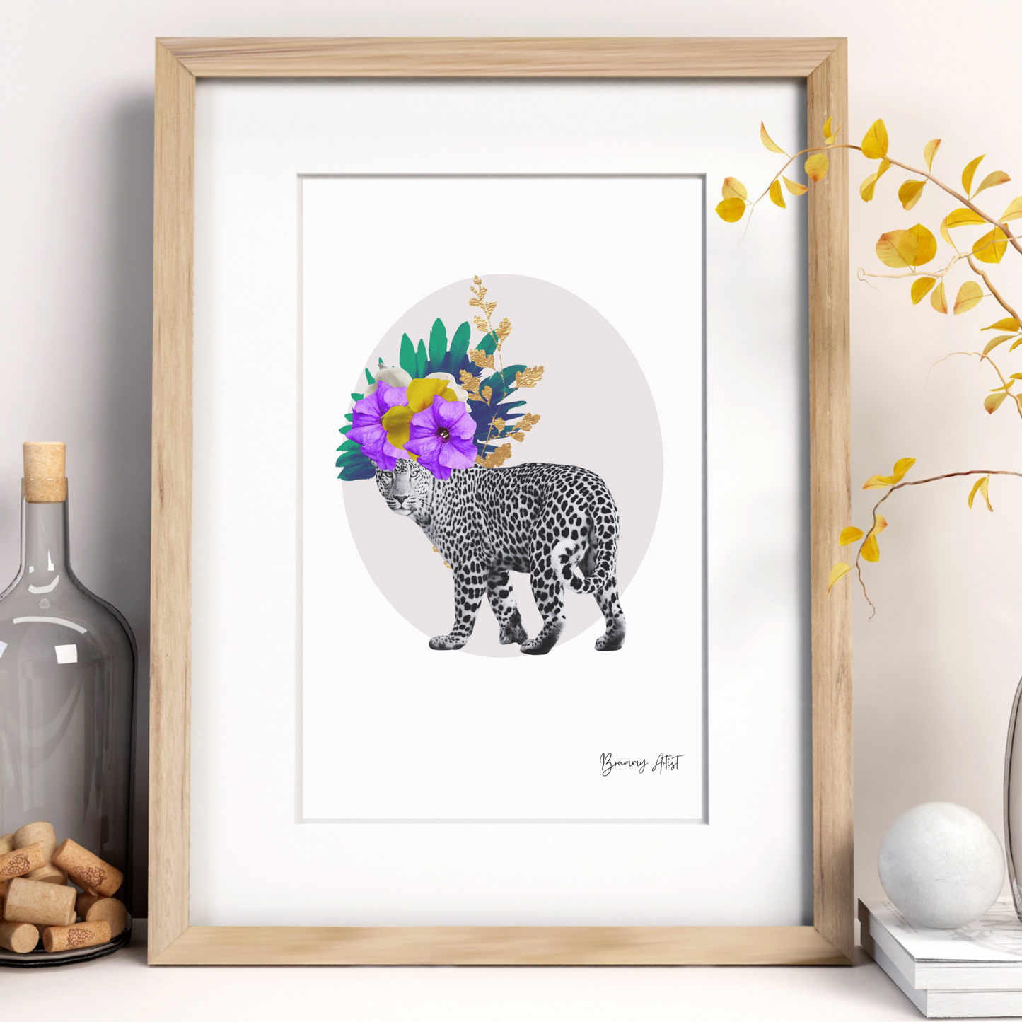 The Leopard animal art print - Brummy Artist UK