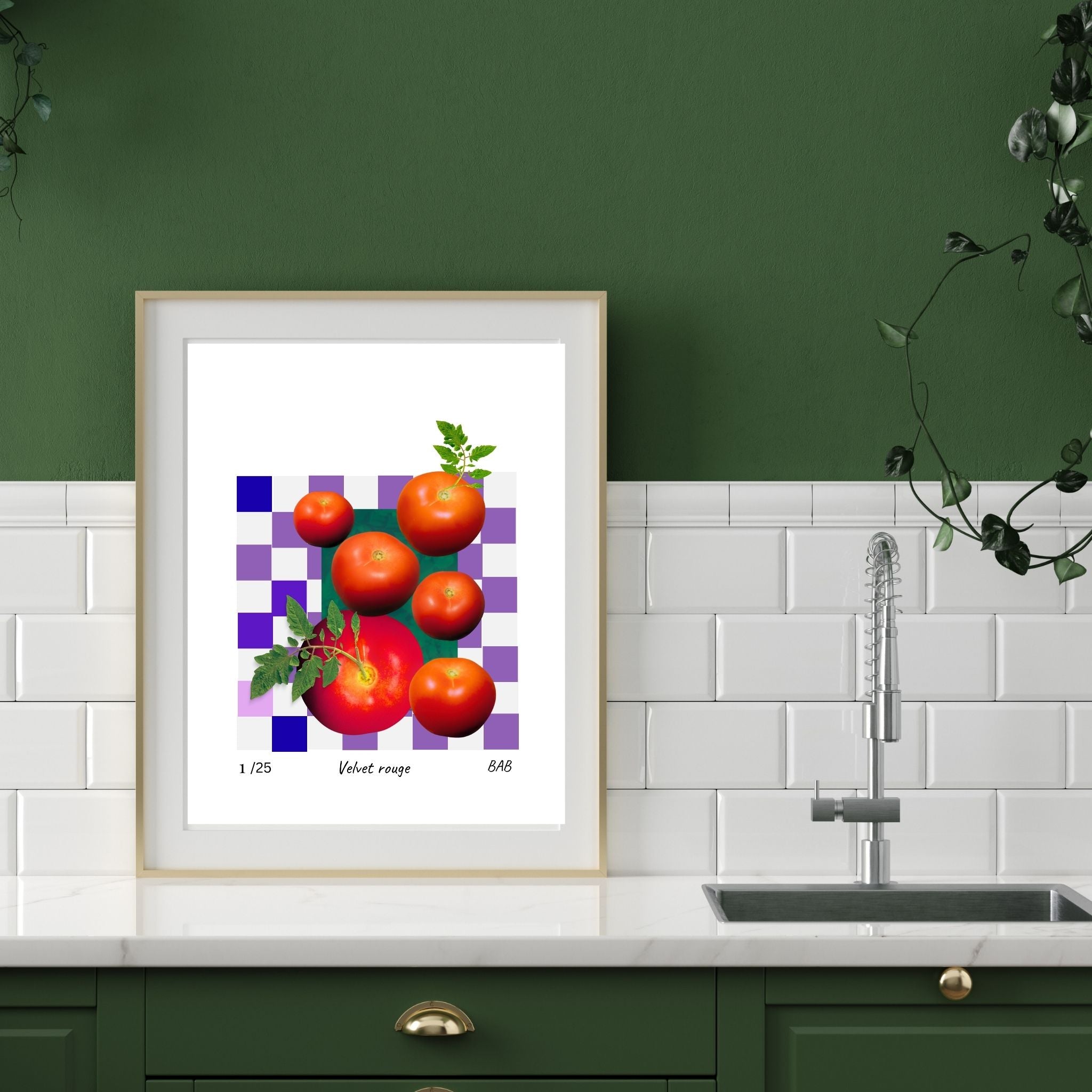 Velvet Rouge - Tomatoes flower collage — A4 Limited Edition (25)