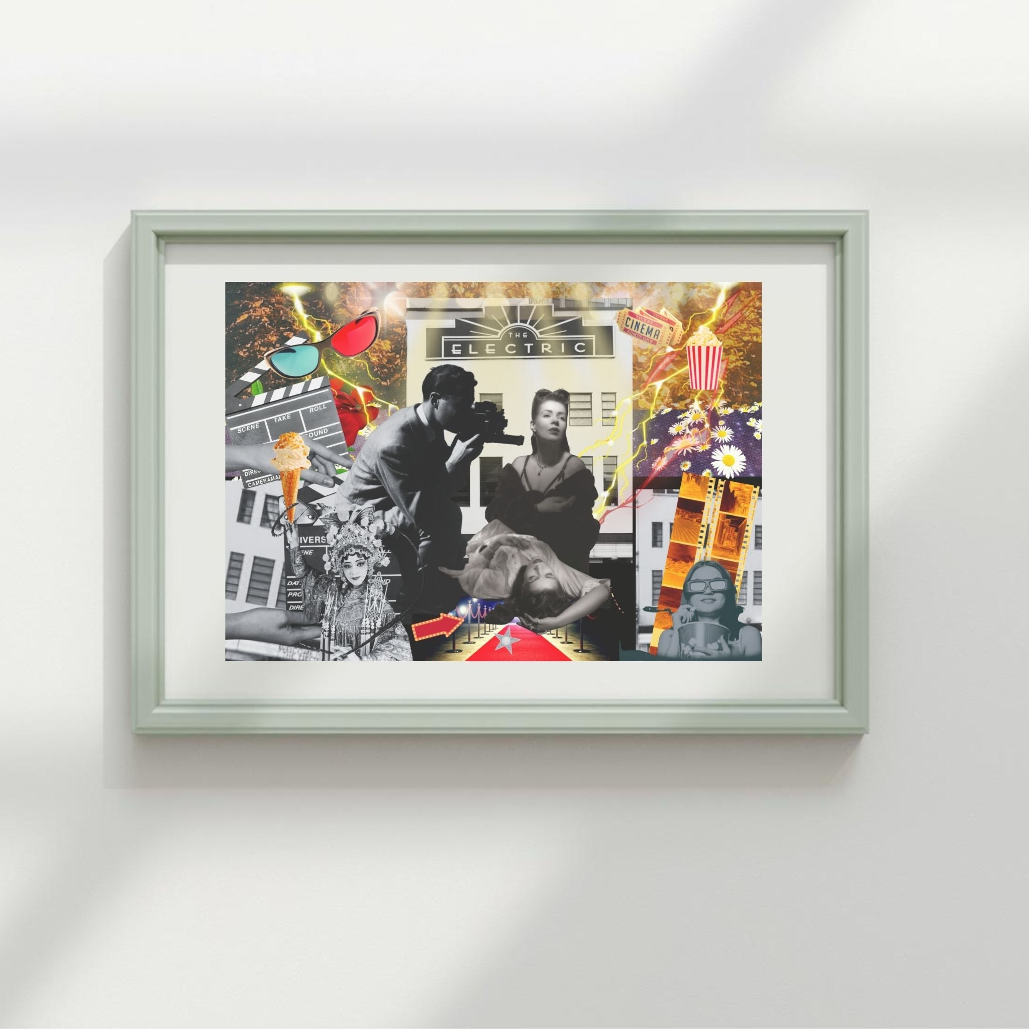 Electric Cinema - Silver Screen Icon collage — A4 Limited Edition (25)