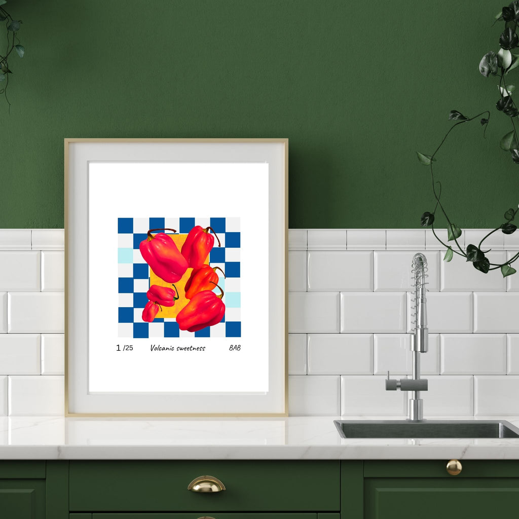 Volcanic Sweetness - Scotch Bonnet collage — A4 Limited Edition (25)