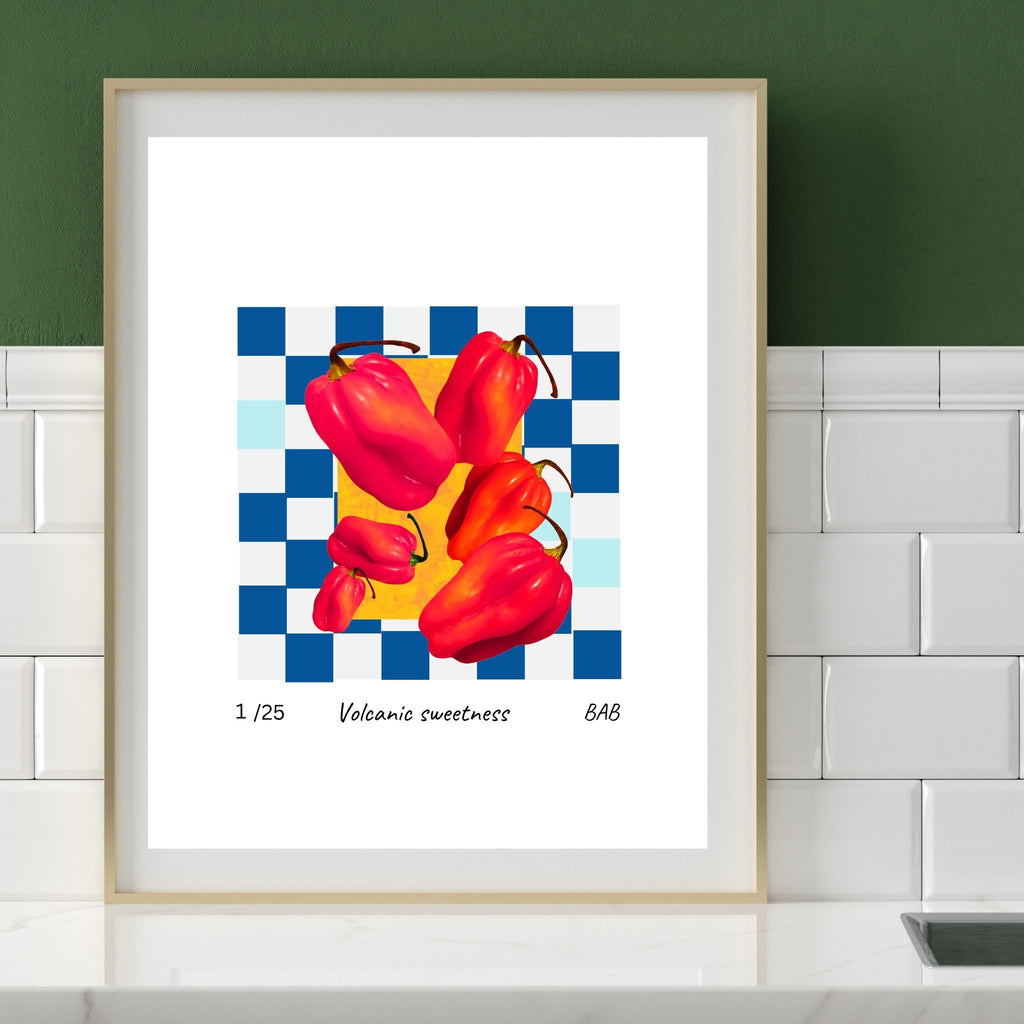 Volcanic Sweetness - Scotch Bonnet collage — A4 Limited Edition (25)