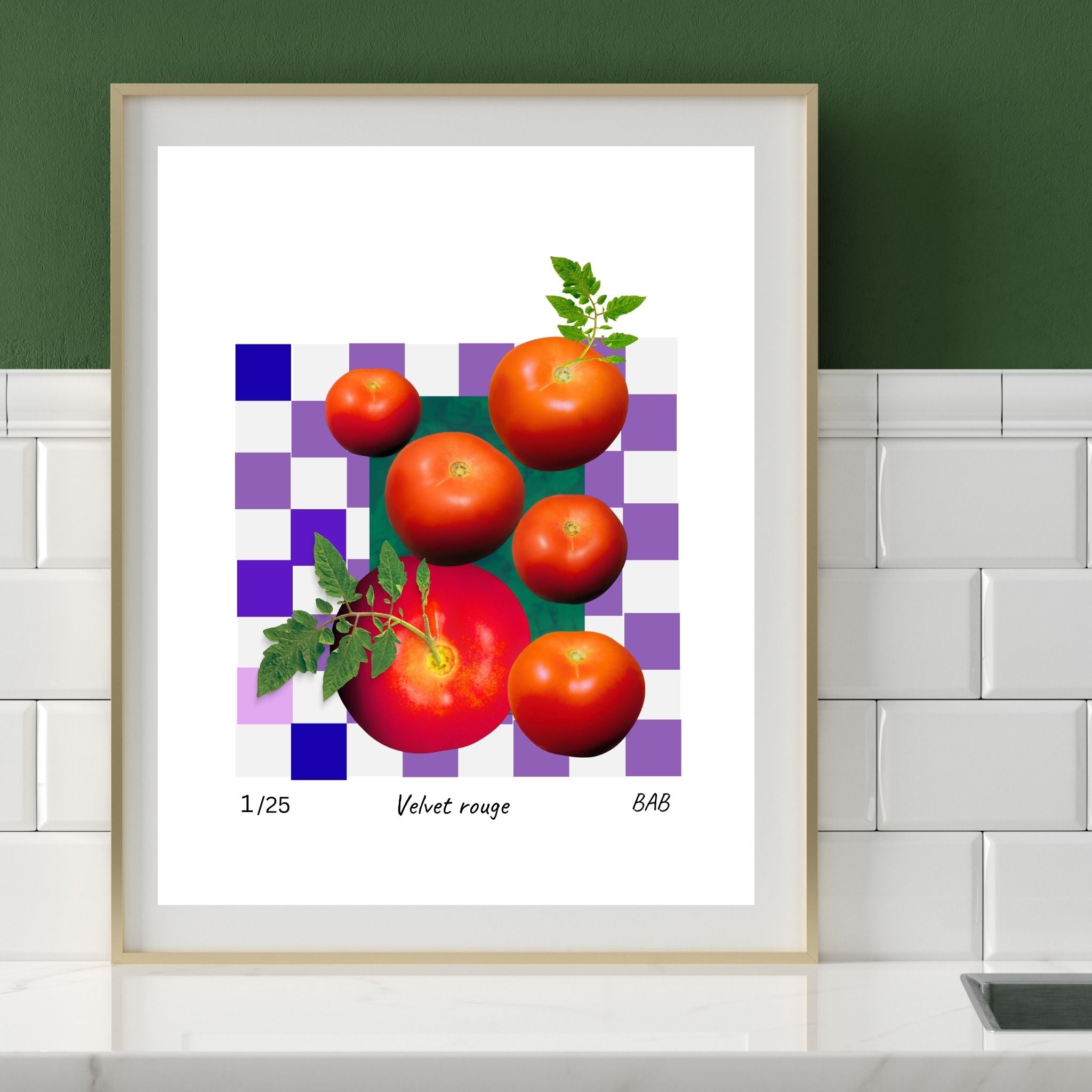Velvet Rouge - Tomatoes flower collage — A4 Limited Edition (25)