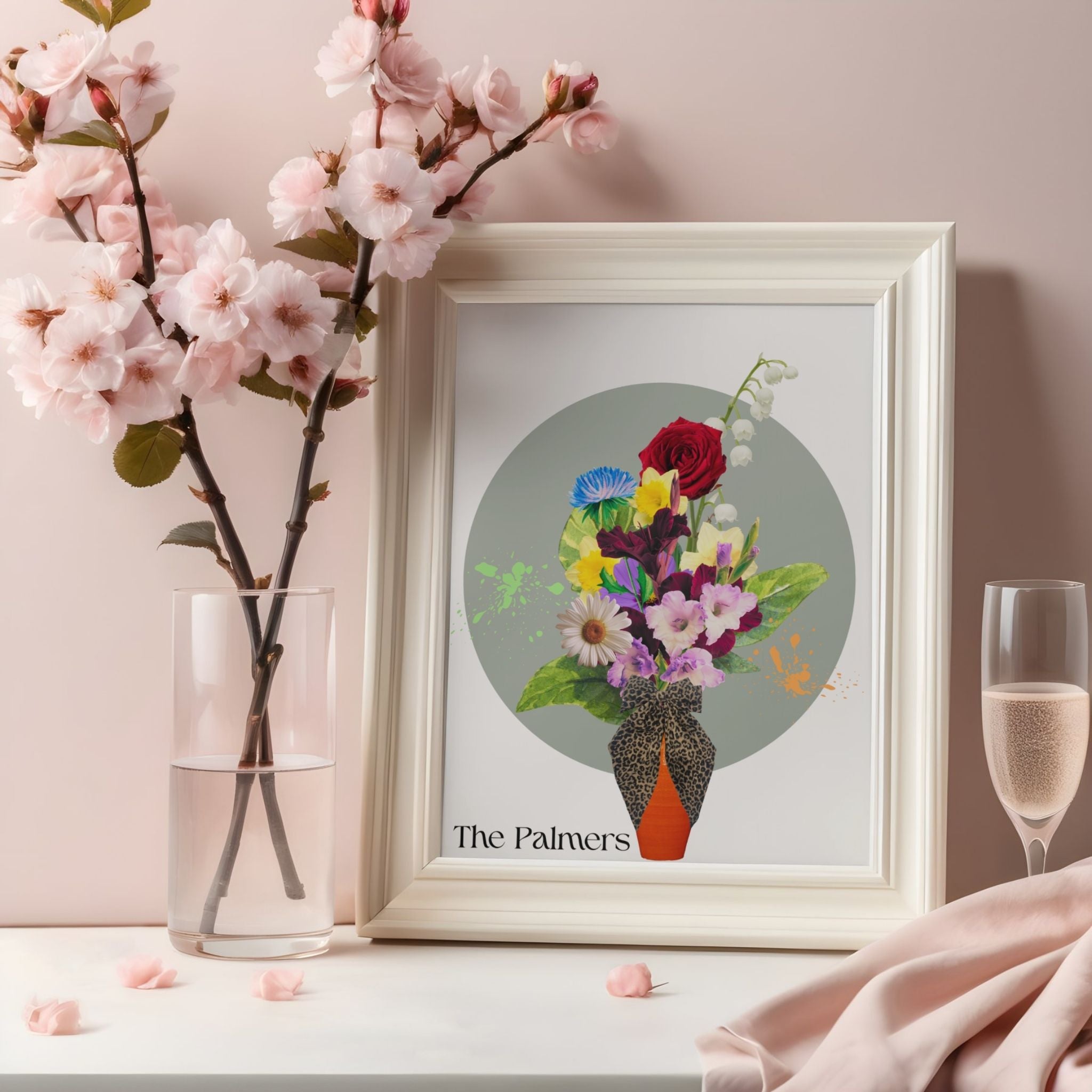 Personalised Birth Flower Family Bouquet | Custom Floral Art UK