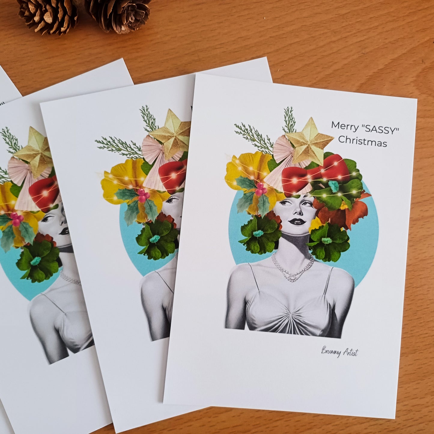 A set of 5 Merry SASSY Christmas postcards