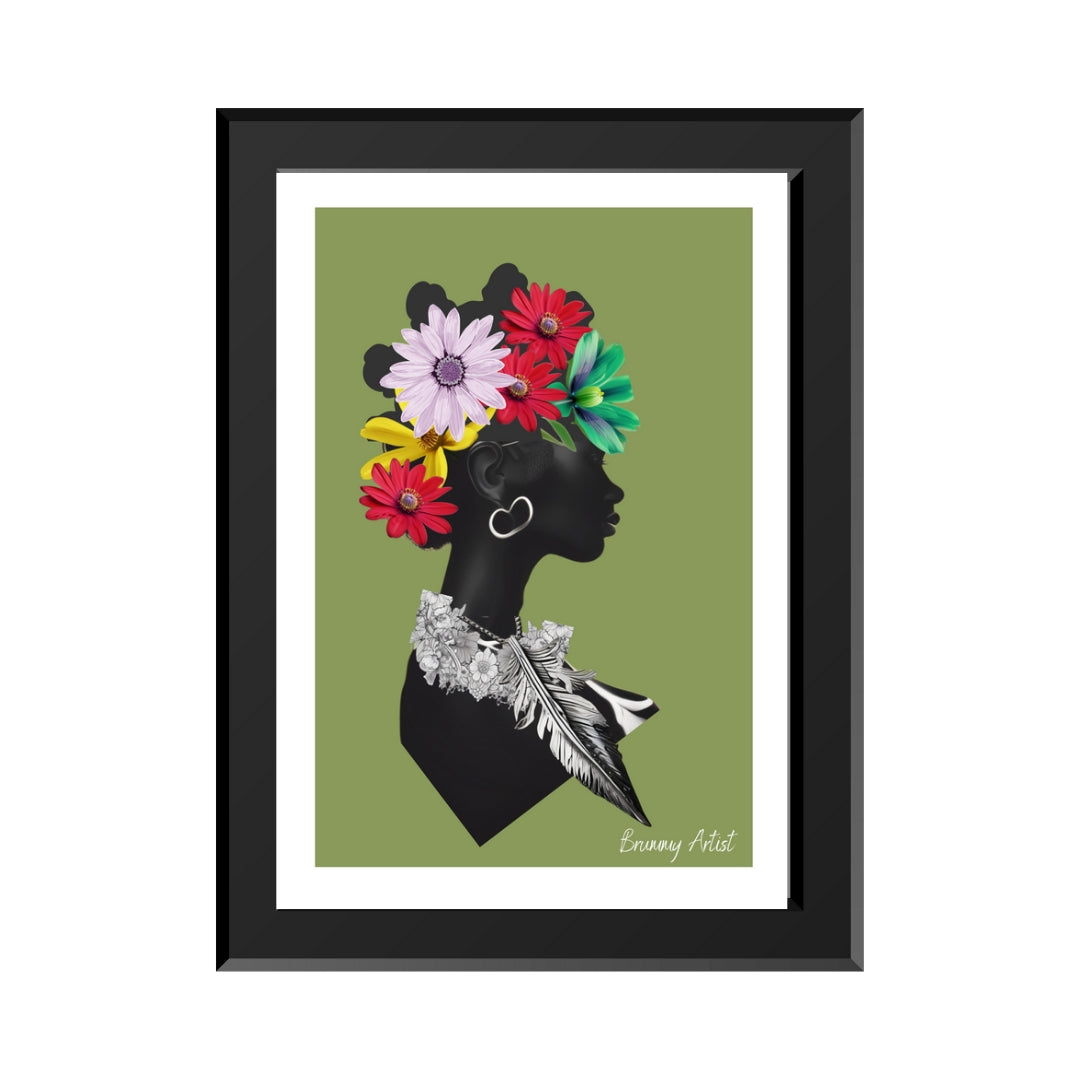 Bantu Twists - Floral Collage Print - The Brummy Artist UK