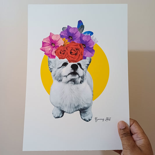 Your So Corgi - Floral dog collage