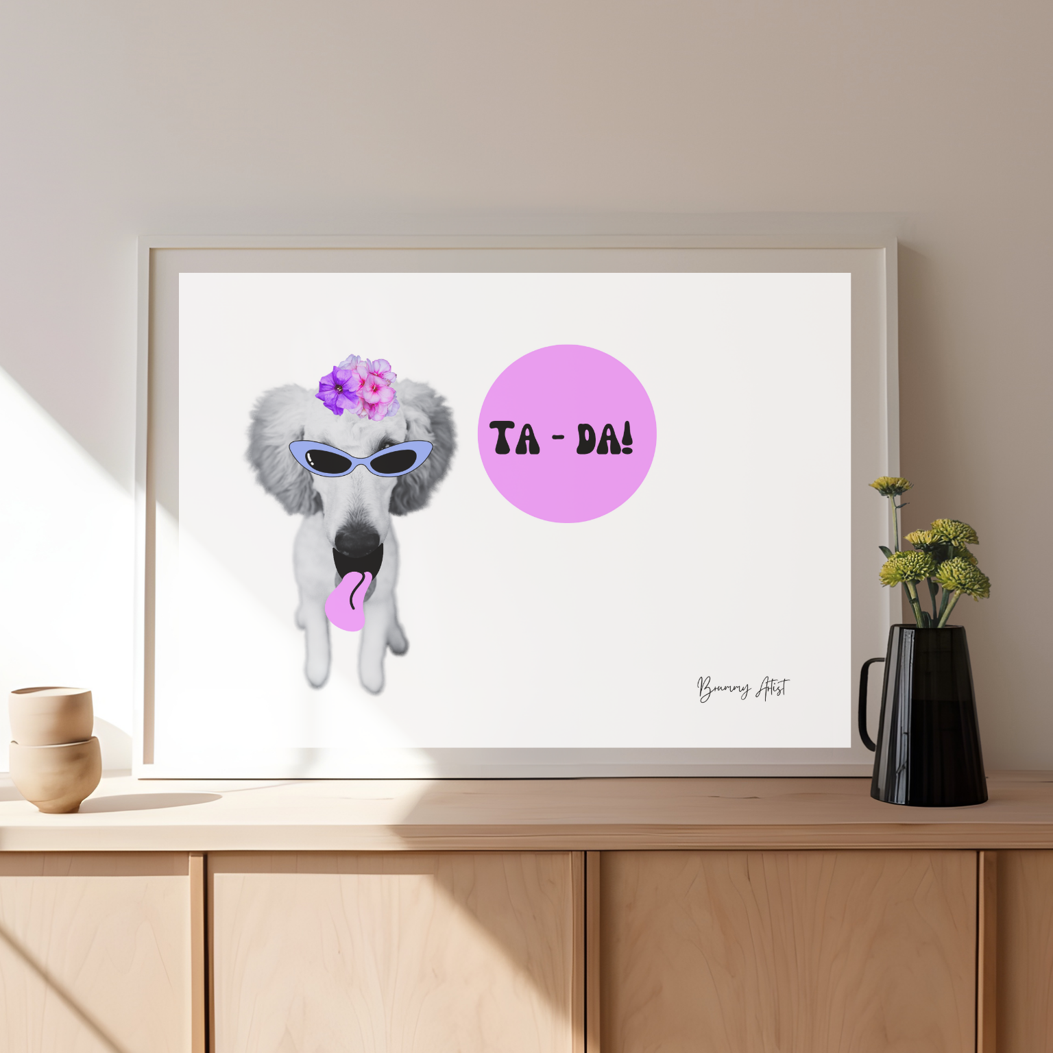 Open edition - Ta-da dog print - Brummy Artist UK