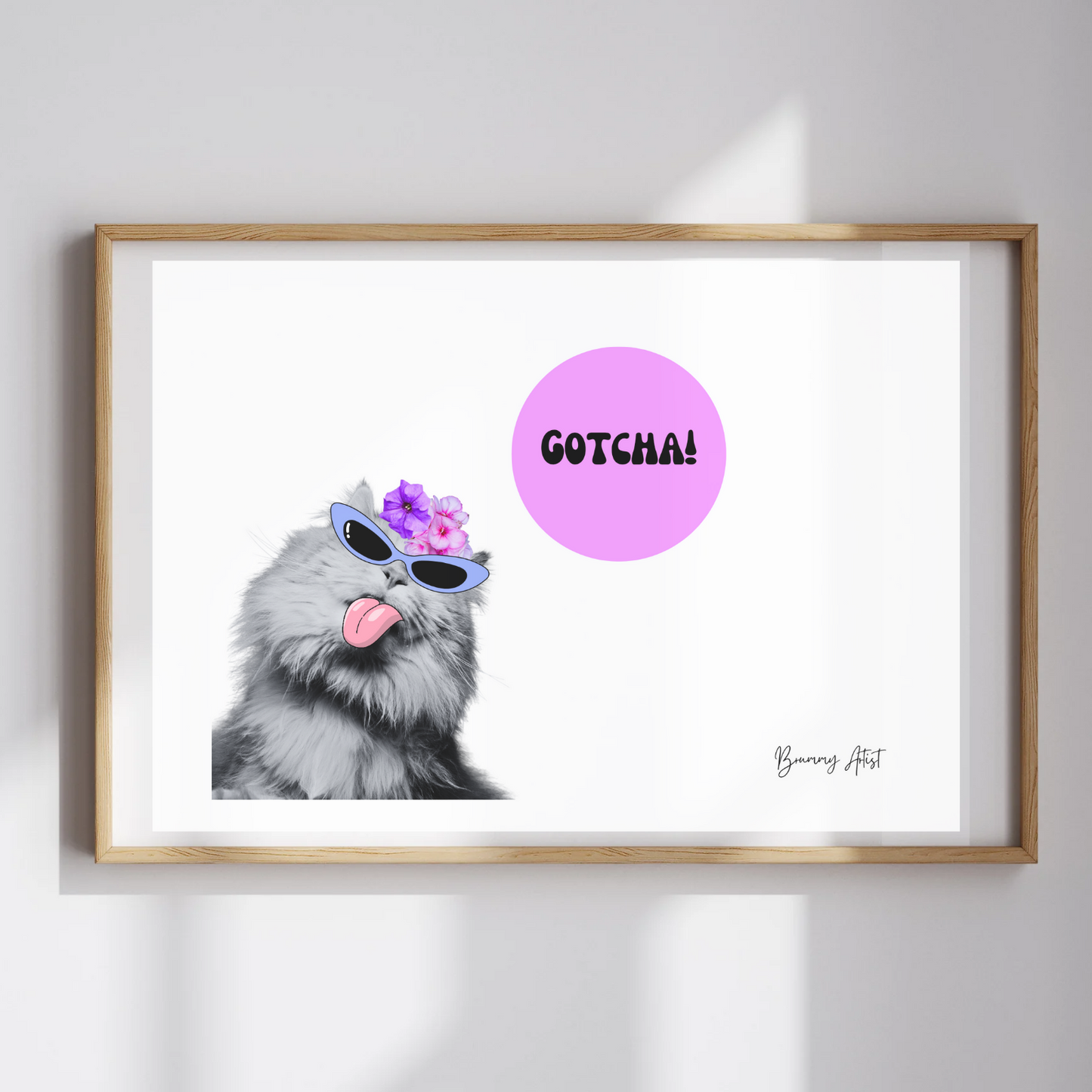 Open edition - Gotcha cat print - Brummy Artist UK