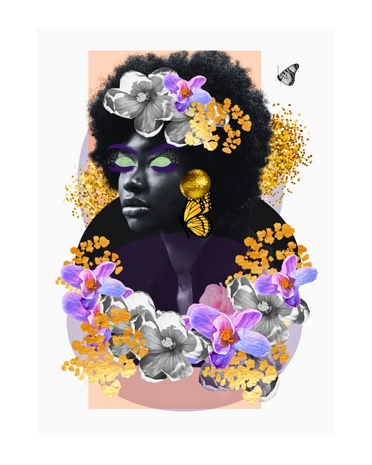 “Inner Bloom” Afro Art Print - Open edition giclée fine art print
