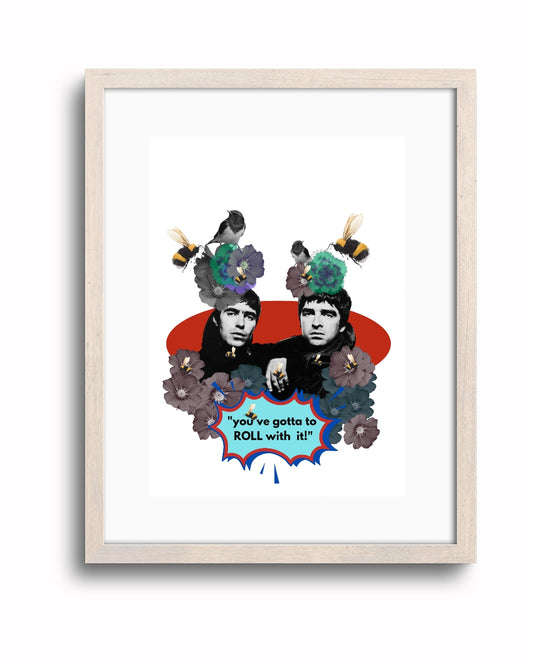 "Wonderwallflowers" An Oasis - Gallagher Brothers inspired print