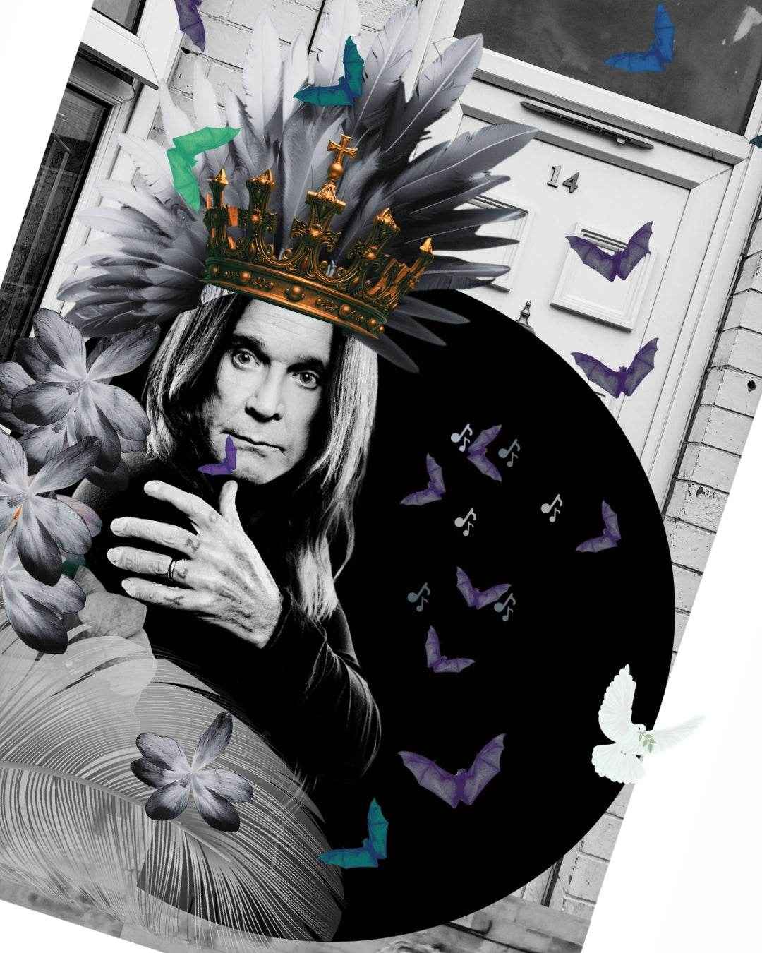 Prince of Shadows - An Ozzy Osbourne inspired collage print