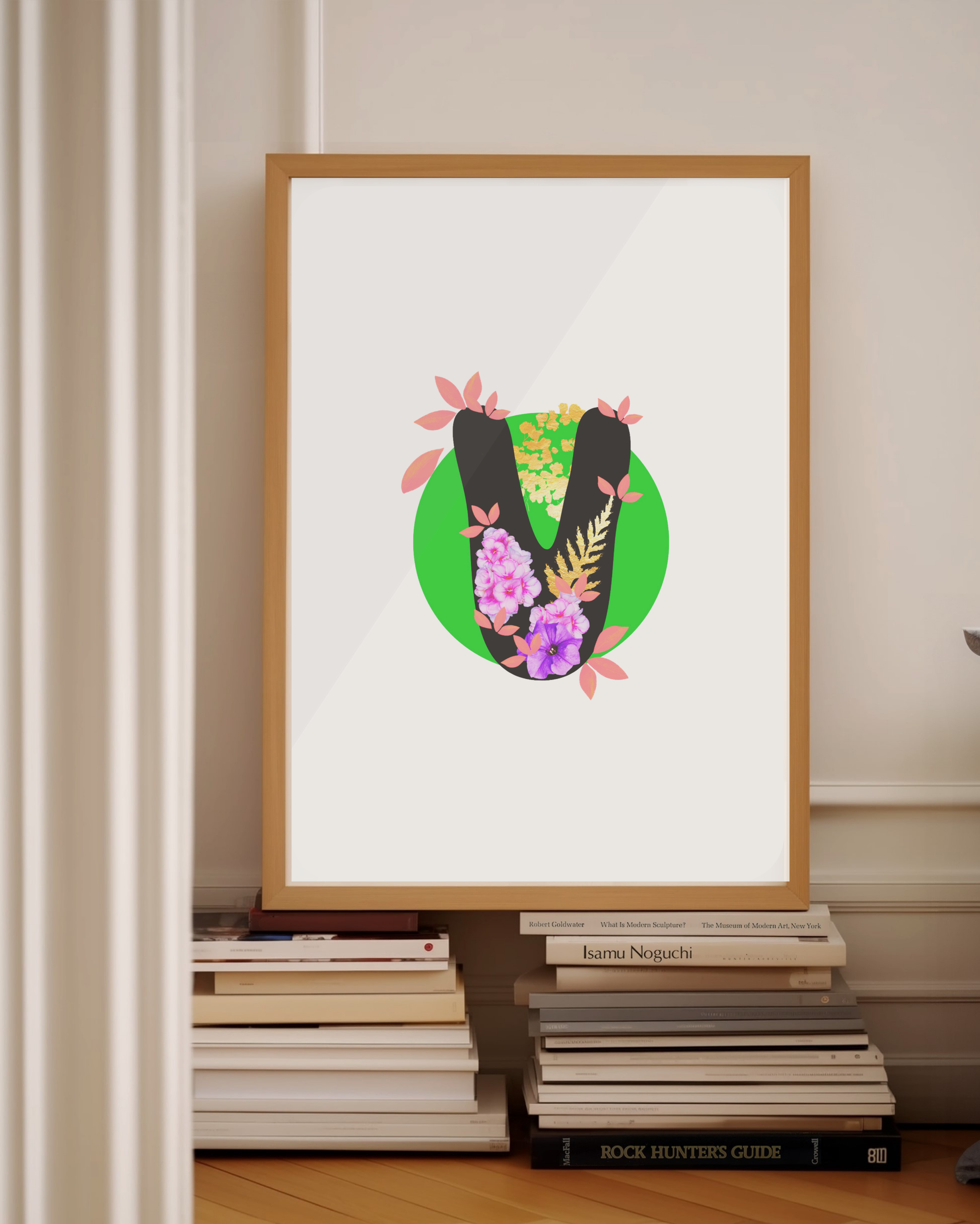 V monogram letter art - Brummy Artist UK