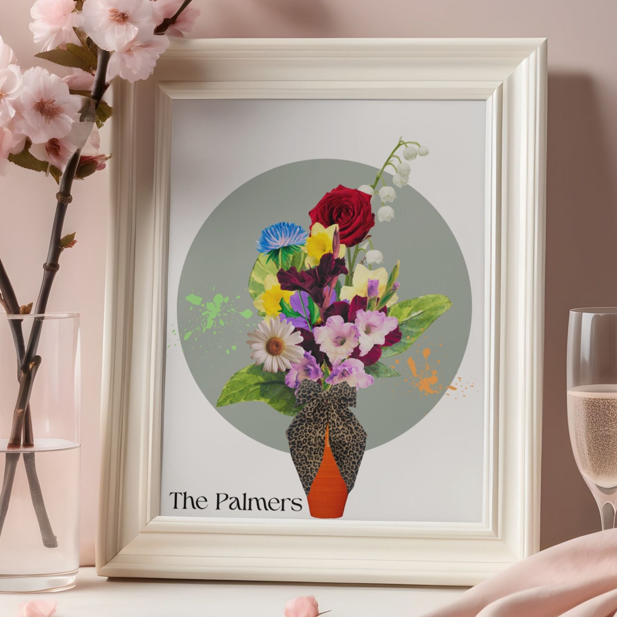 Personalised Birth Flower Family Bouquet | Custom Floral Art UK
