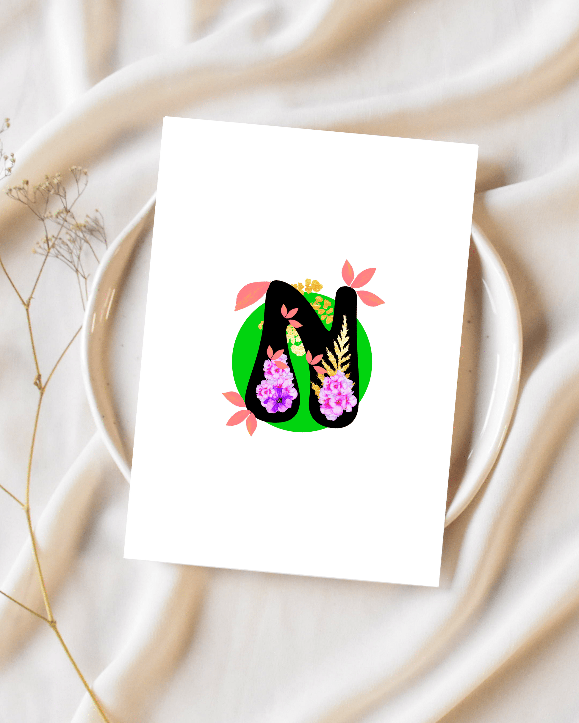 N monogram letter art - Brummy Artist UK