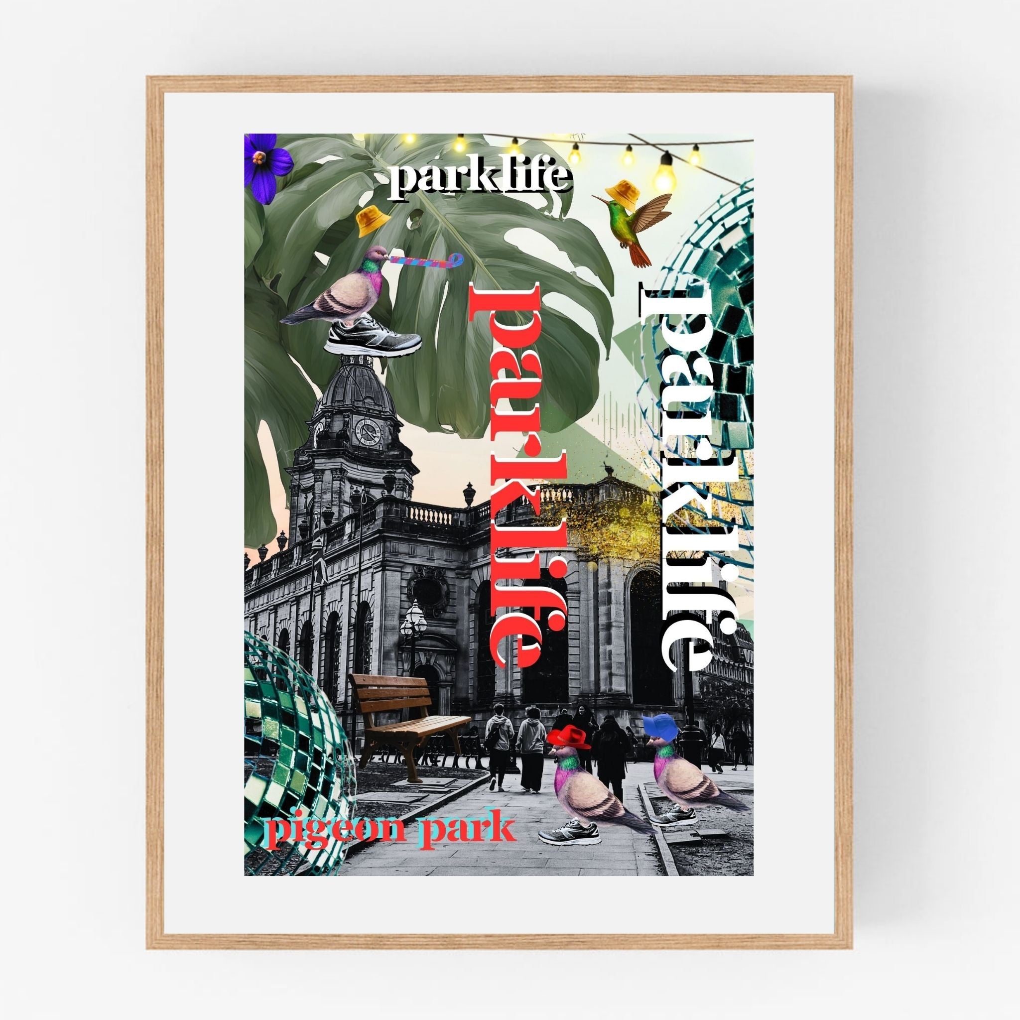 Pidgeon Park Life (in Red) collage — A4 Limited Edition (25)