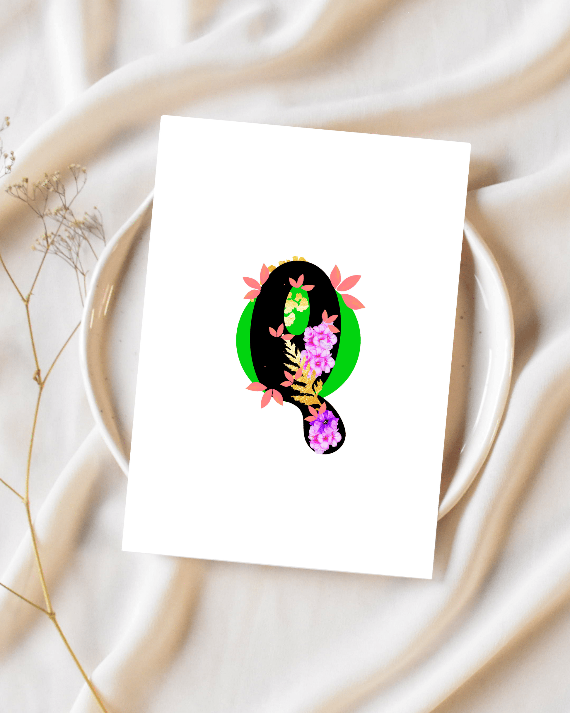 Q monogram letter art - Brummy Artist UK