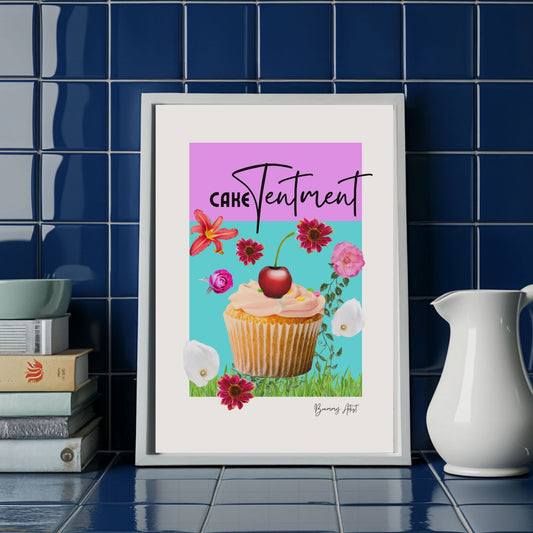 Limited edition - Caketentment cupcake print - Brummy Artist UK