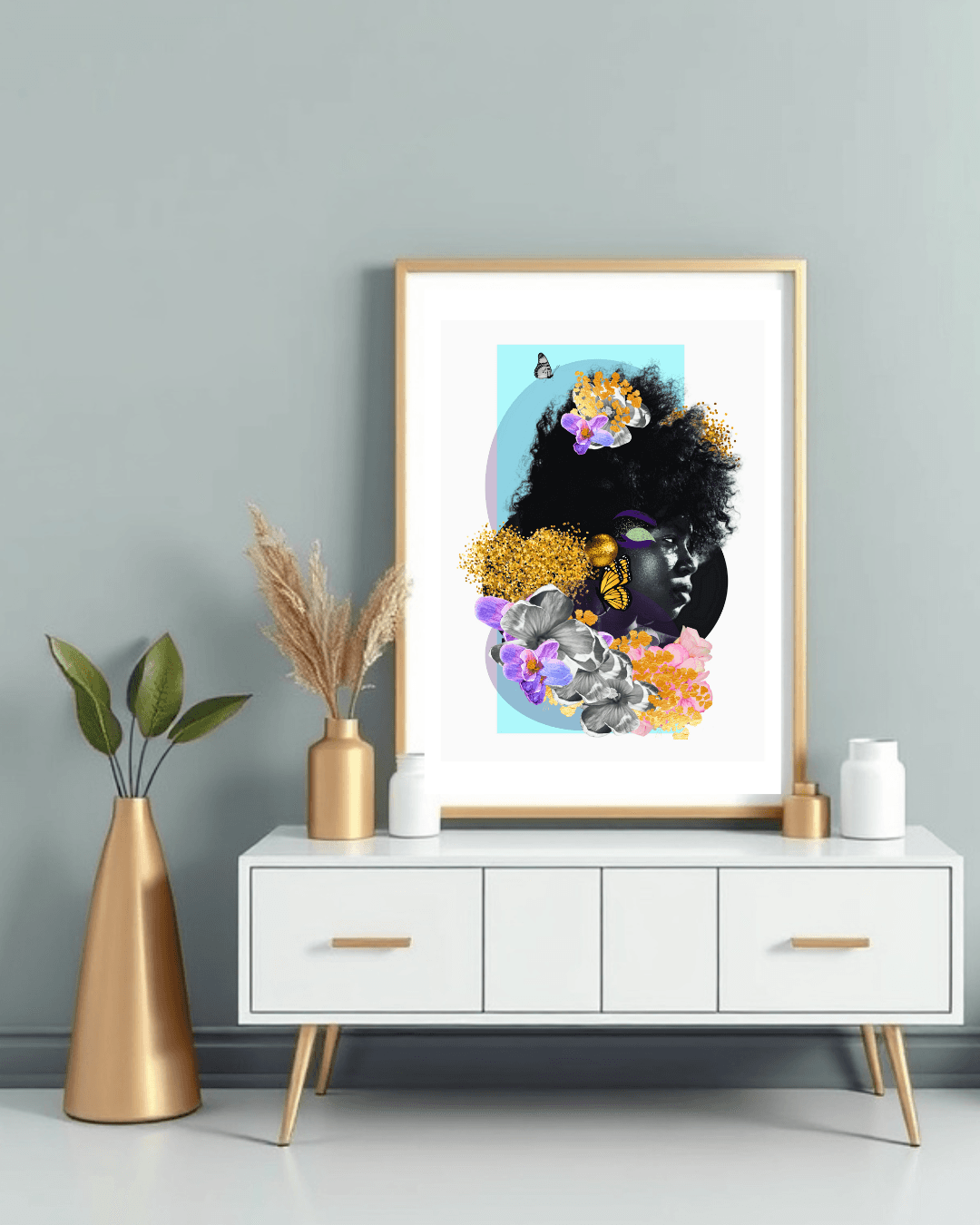 The Afro Muse Afro Art Print - Brummy Artist UK