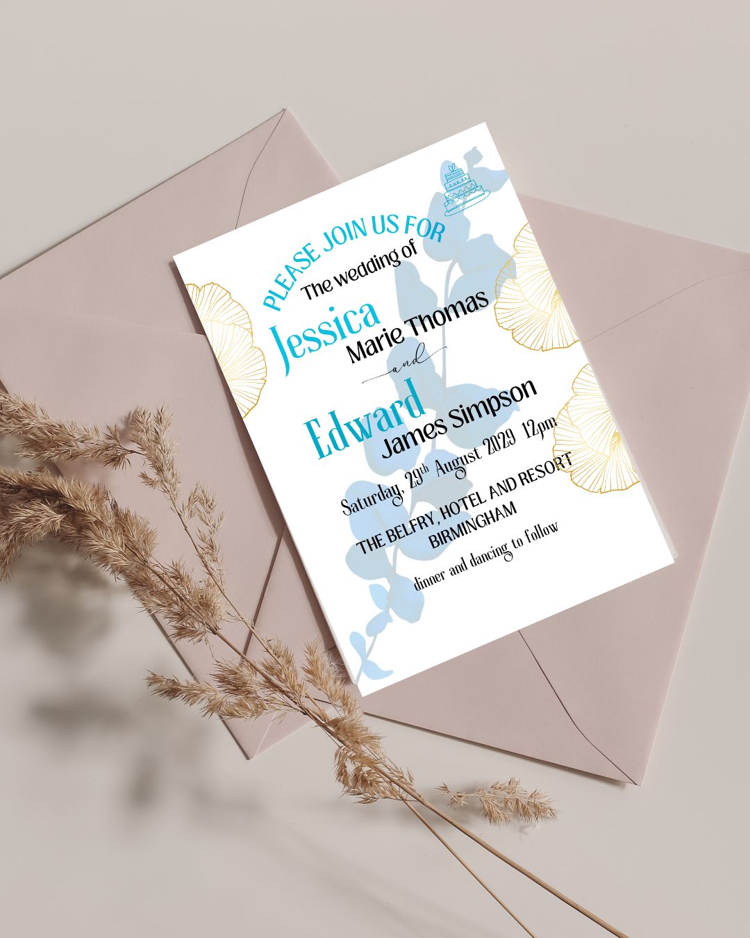Editable Wedding Invitation Suite | Canva Template Bundle (Save the Date, Invite, RSVP, Details)