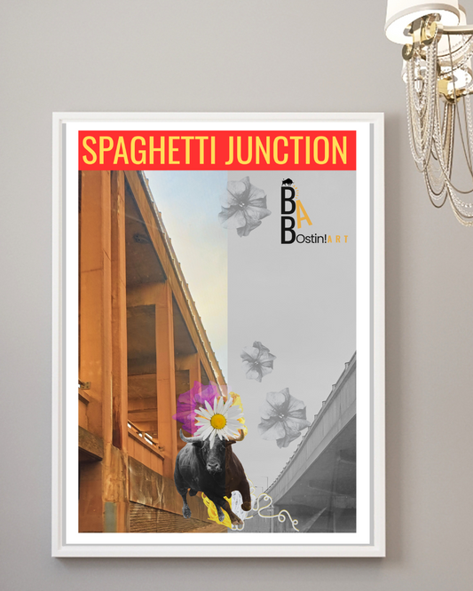 Spaghetti Junction – Red & Yellow artwork - Brummy Artist UK