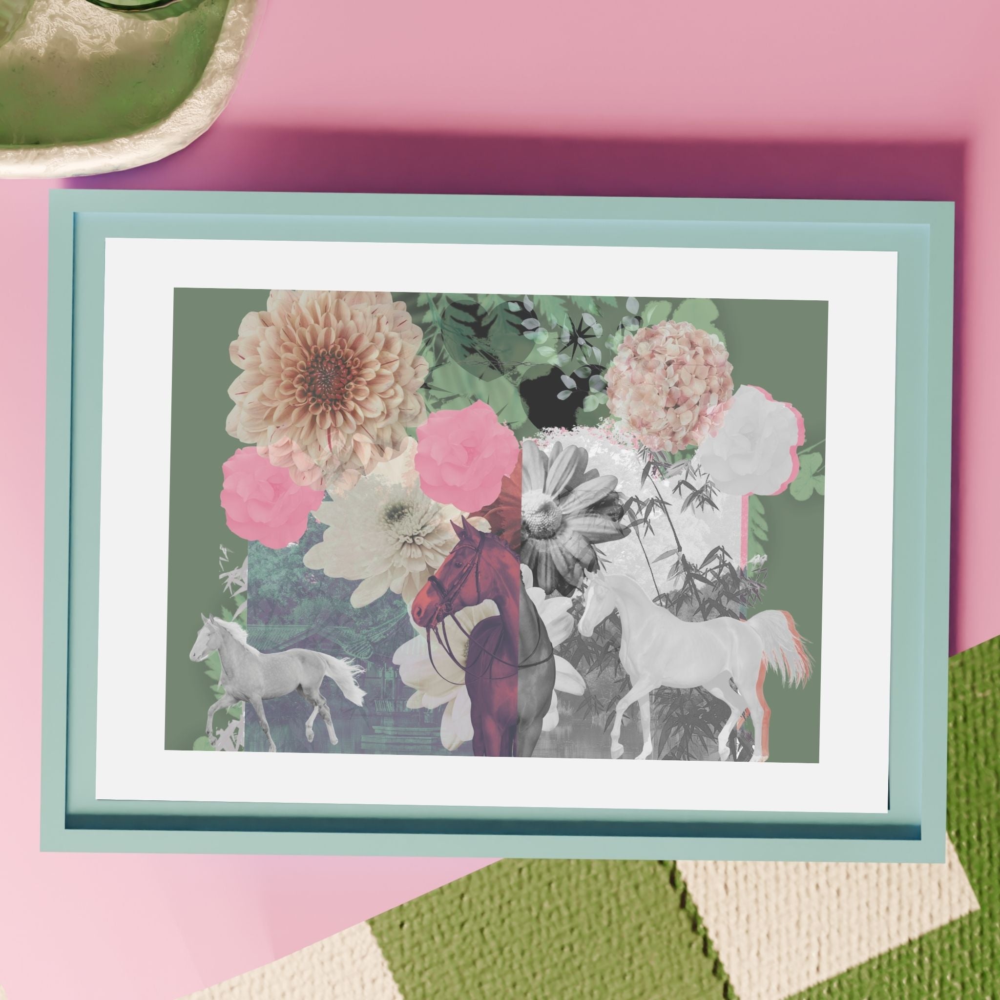 The Body Remembers Fields (in Noir and Green) collage — A4 Limited Edition (25)