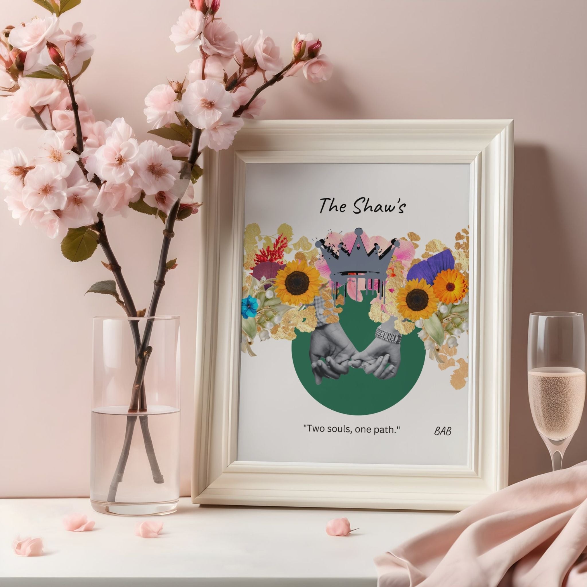 Personalised Handholding Portrait - Two Souls one Path