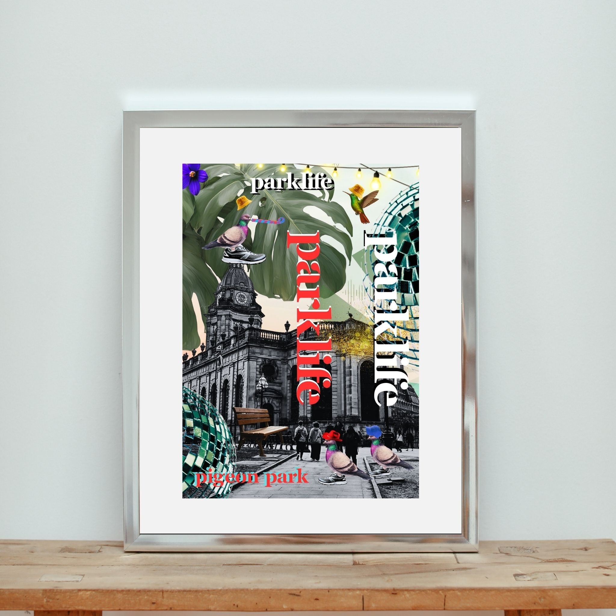Pidgeon Park Life (in Red) collage — A4 Limited Edition (25)