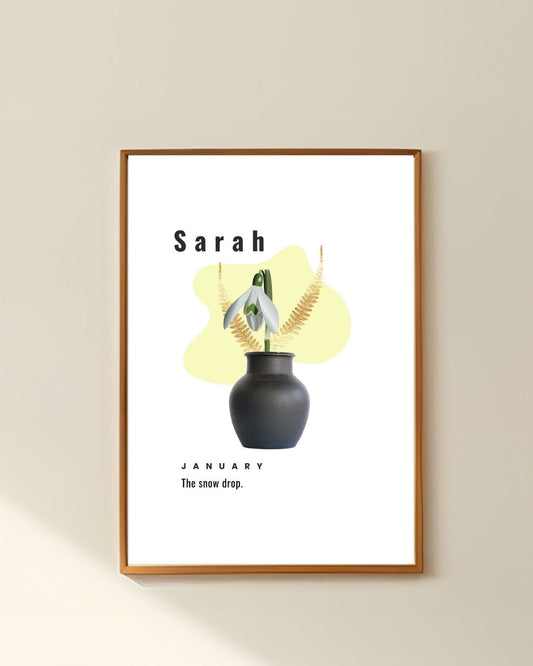 Custom birth flower art print | Open edition