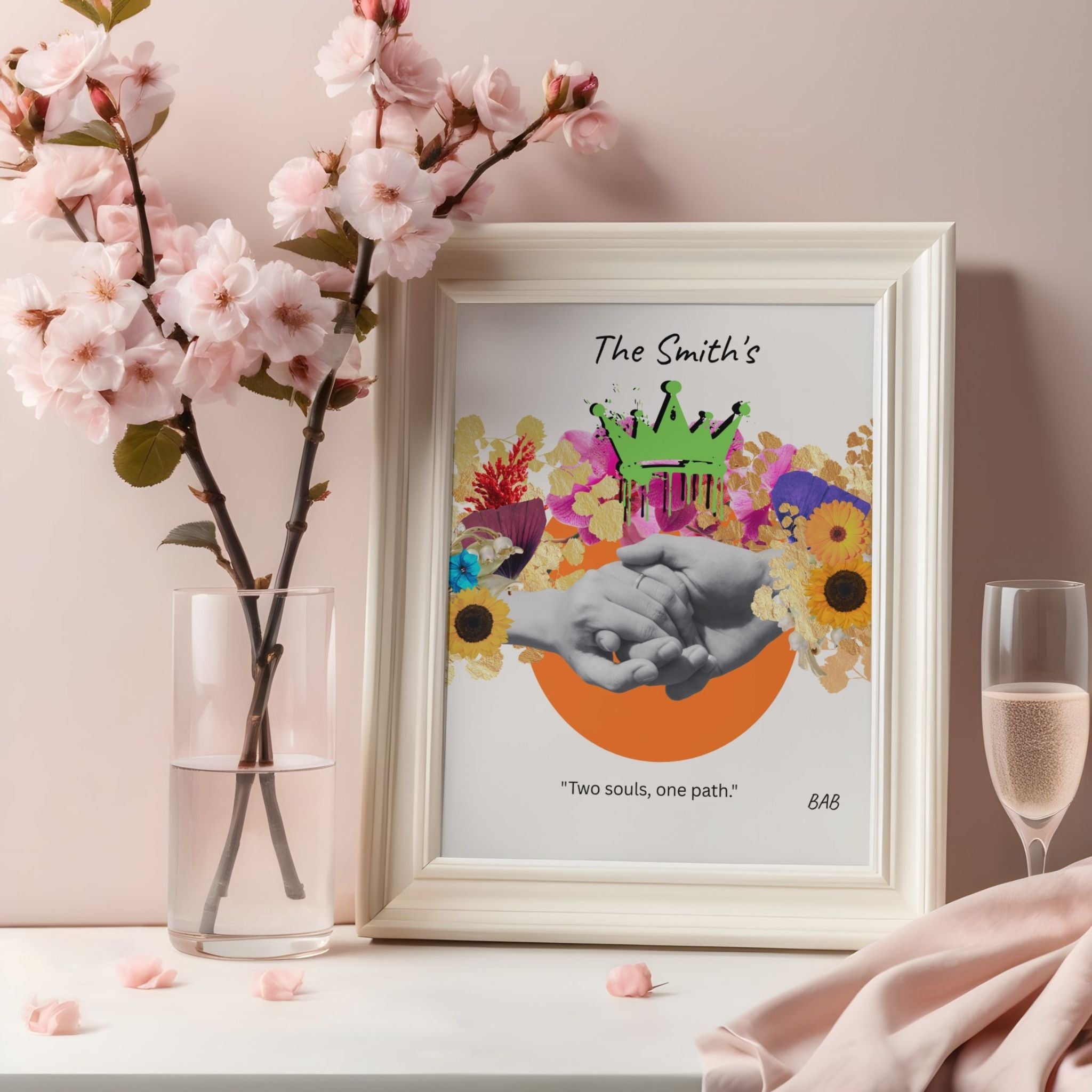 Personalised Handholding Portrait - Two Souls one Path