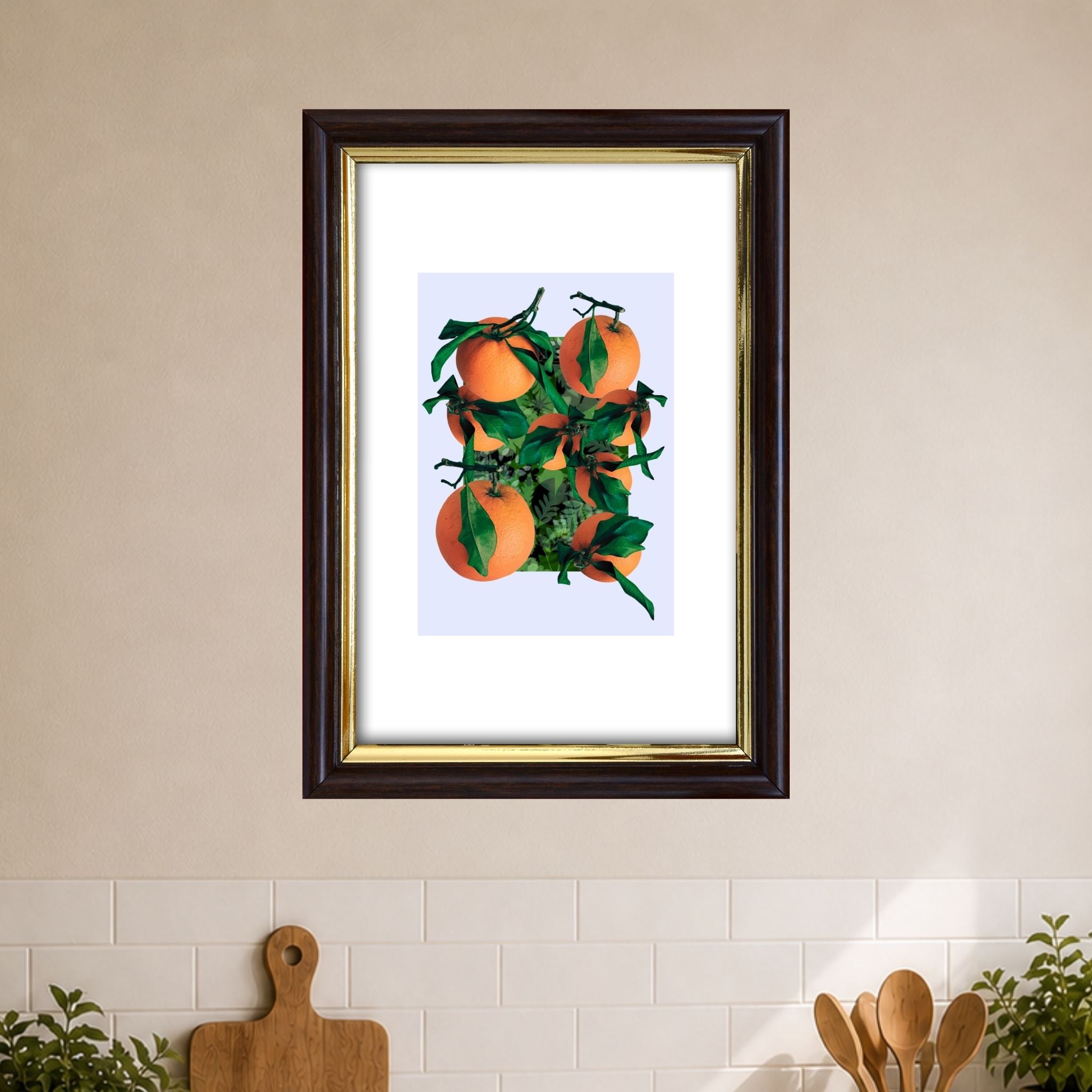 Suspended Yield - Oranges (in lilac) collage — A4 Limited Edition (25)
