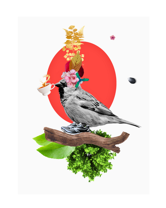 Early bird tea art print