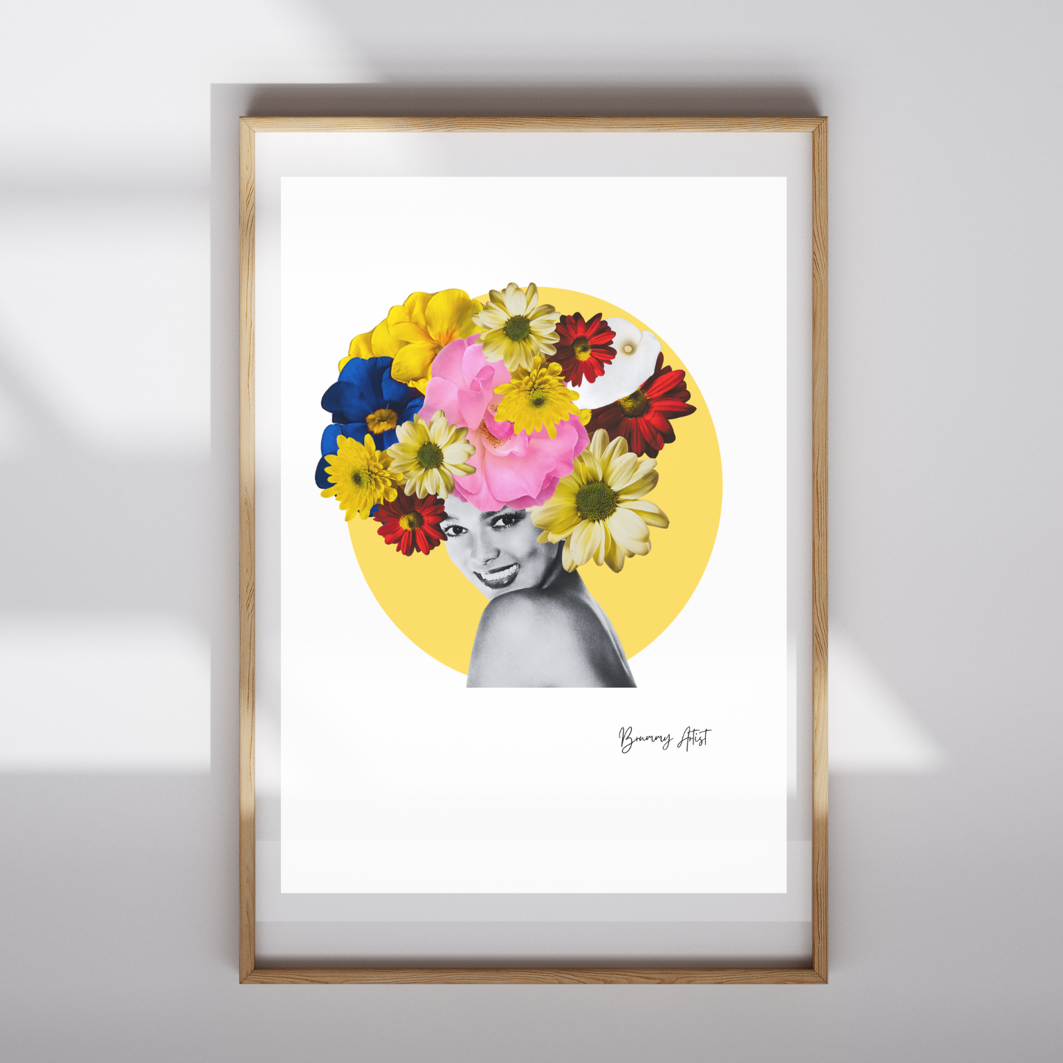 Limited edition - Dorothy Dandridge - floral collage print - Brummy Artist UK