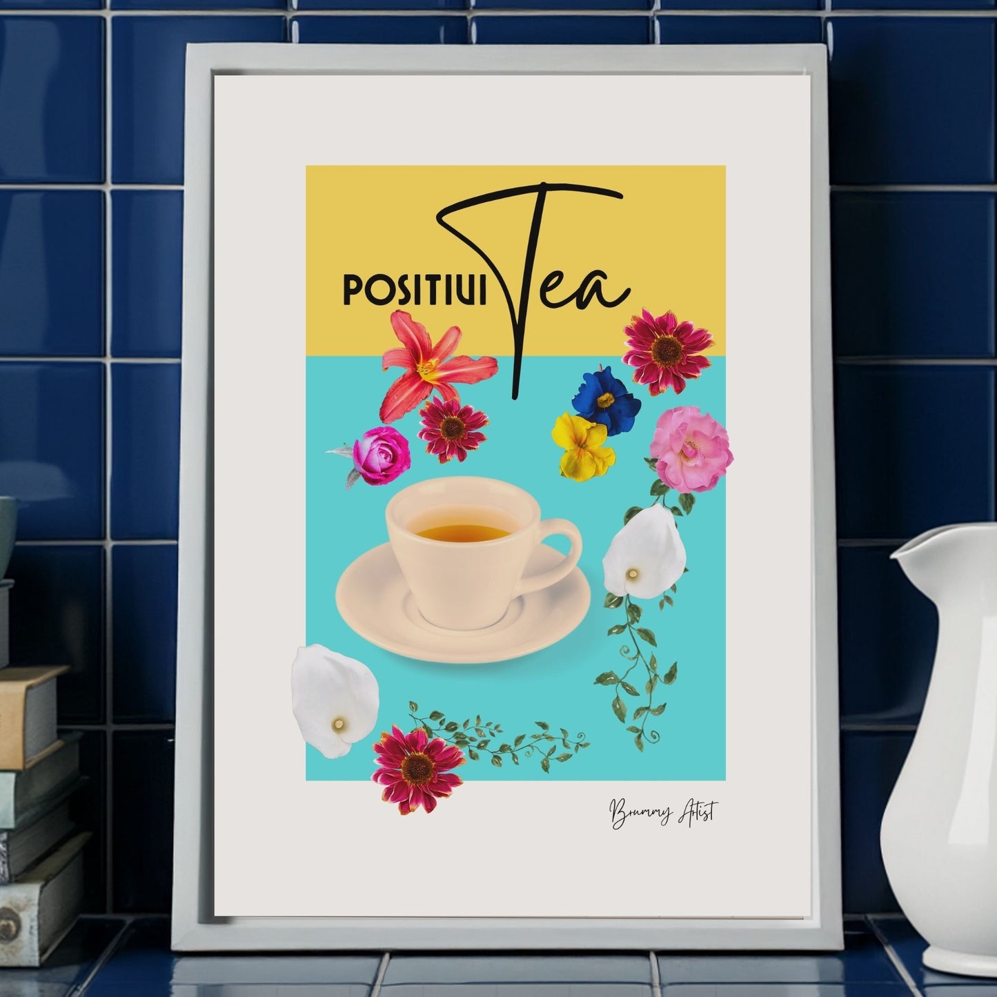 Limited edition - Positivitea tea print - Brummy Artist UK